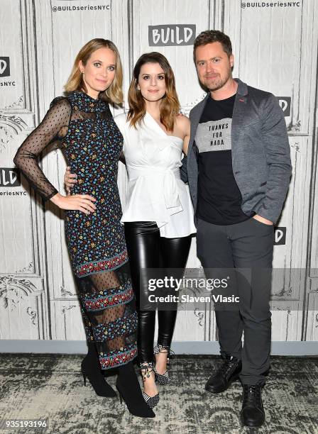 Cast members Rachel Blanchard, Priscilla Faia and Greg Poehler visit Build Series to discuss DirecTV's Audience Network 'You Me Her' at Build Studio...