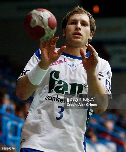 Steffen Weinhold of Grosswallstadt in action during the Toyota Handball Bundesliga match between TV Grosswallstadt and SC Magdeburg at the f.a.n....