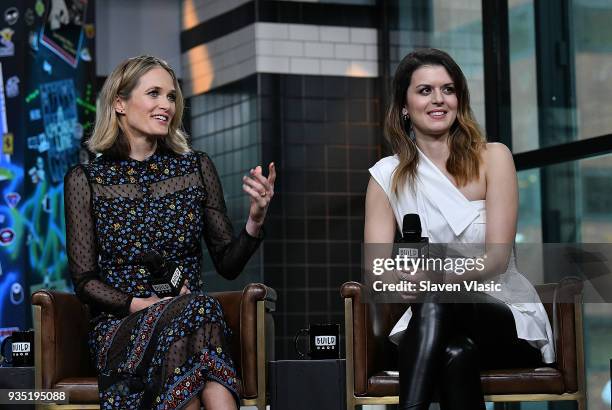 Cast members Rachel Blanchard and Priscilla Faia visit Build Series to discuss DirecTV's Audience Network 'You Me Her' at Build Studio on March 20,...