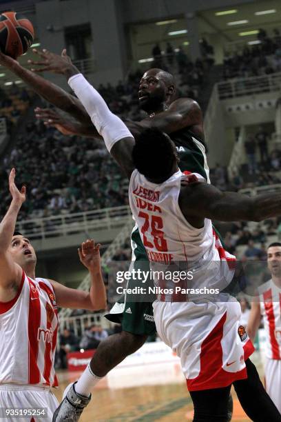 James Gist, #14 of Panathinaikos Superfoods Athens in action during the 2017/2018 Turkish Airlines EuroLeague Regular Season game between...