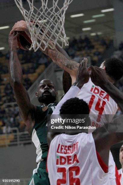 James Gist, #14 of Panathinaikos Superfoods Athens in action during the 2017/2018 Turkish Airlines EuroLeague Regular Season game between...