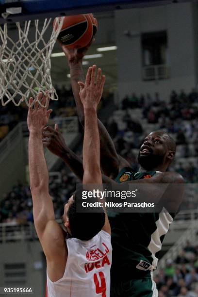 James Gist, #14 of Panathinaikos Superfoods Athens in action during the 2017/2018 Turkish Airlines EuroLeague Regular Season game between...