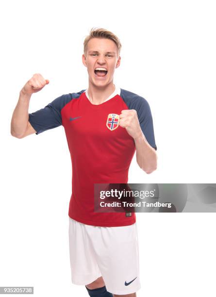 Martin Odegaard of Norway during the Men's National Team Men NFF Photocall on March 20, 2018 in Oslo, Norway.