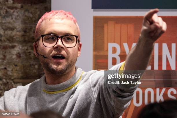 Cambridge Analytica whistleblower Christopher Wylie attends an event at the Frontline Club on March 20, 2018 in London, England. British authorities...