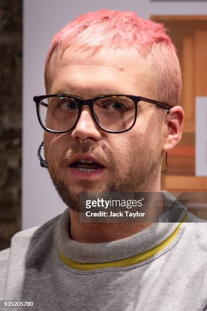Cambridge Analytica whistleblower Christopher Wylie attends an event at the Frontline Club on March 20, 2018 in London, England. British authorities...