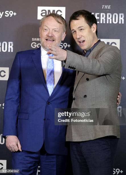 Jared Harris and Tobias Menzies attend 'The Terror' premiere at the Teatro de la Luz Philips on March 20, 2018 in Madrid, Spain.