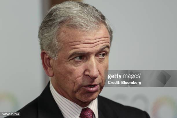 Felipe Larrain, Chile's finance minister, speaks during a Bloomberg Television interview at the G20 Summit in Buenos Aires, Argentina, on Tuesday,...