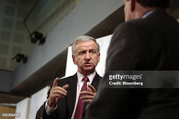 Felipe Larrain, Chile's finance minister, speaks during a Bloomberg Television interview at the G20 Summit in Buenos Aires, Argentina, on Tuesday,...