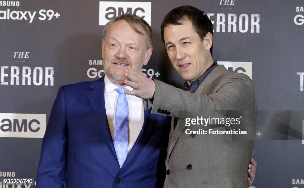 Jared Harris and Tobias Menzies attend 'The Terror' premiere at the Teatro de la Luz Philips on March 20, 2018 in Madrid, Spain.
