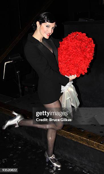 Exclusive Coverage* Ashlee Simpson-Wentz poses backstage while making her broadway debut as "Roxie Hart" in "Chicago" on Broadway at the Ambassador...