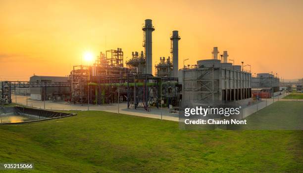 power plant - gas plant sunset stock pictures, royalty-free photos & images