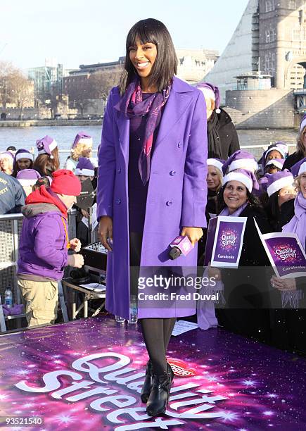 Alexandra Burke attends photocall at Quality street's festive carol singing event on December 1, 2009 in London, England.