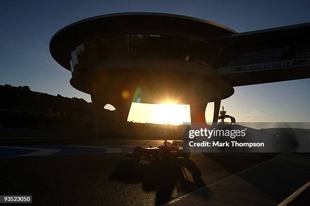 Jules Bianchi of France and team Ferrari in action at the Circuito De Jerez on December 1, 2009 in Jerez de la Frontera, Spain.