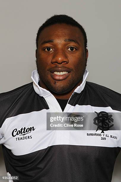 Tendai Mtawarira of South Africa and the Barbarians poses for a portrait on December 1, 2009 in Richmond upon Thames, England.