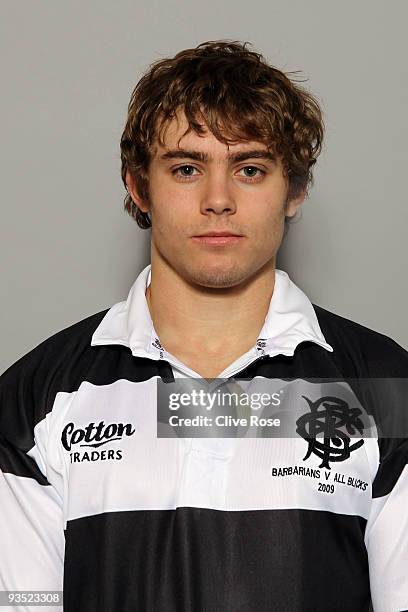 Leigh Halfpenny of Wales and the Barbarians poses for a portrait on December 1, 2009 in Richmond upon Thames, England.
