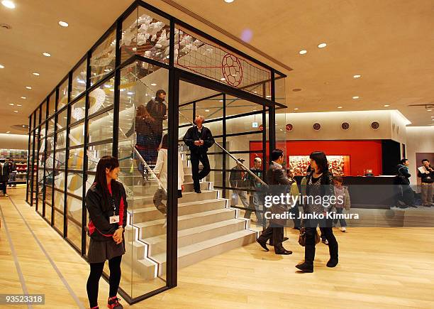 General interior view of the NikeTown Tokyo on December 1, 2009 in Tokyo, Japan. Japan National Team football player Tulio Marcus Tanaka is announced...