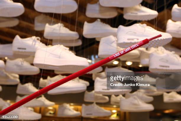 General interior view of the NikeTown Tokyo on December 1, 2009 in Tokyo, Japan. Japan National Team football player Tulio Marcus Tanaka is announced...