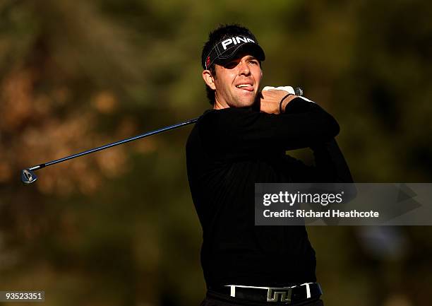 Charlie Ford of England in action during the fourth round of the European Tour Qualifying School Final Stage at the PGA Golf de Catalunya golf resort...