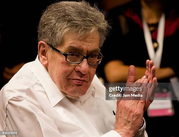 Writer Jose Emilio Pacheco, during a conference in his honor after winning the Cervantes prize at the Expo Guadalajara on November 30, 2009 in...