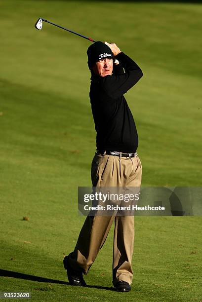 Patrick Sjoland of Sweden in action during the fourth round of the European Tour Qualifying School Final Stage at the PGA Golf de Catalunya golf...