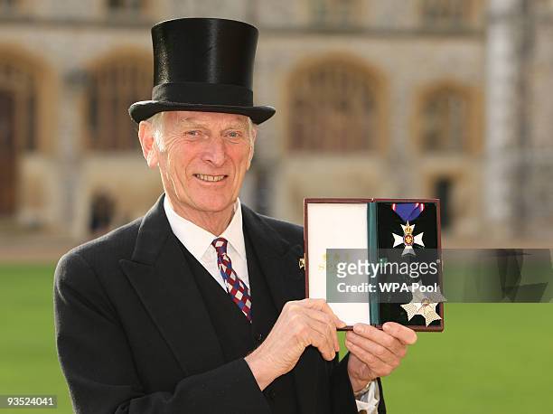 Lord Lieutenant of Gloucestershire, Sir Henry Elwes, from Cheltenham, poses after being made a Knight Commander of the Royal Victorian Order by The...