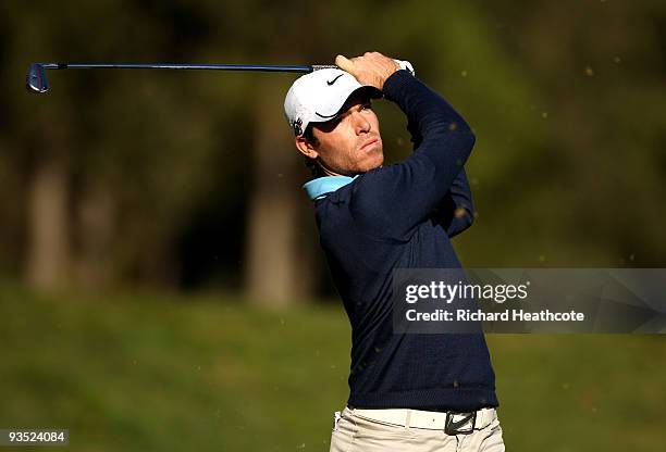 Julien Guerrier of France in action during the fourth round of the European Tour Qualifying School Final Stage at the PGA Golf de Catalunya golf...