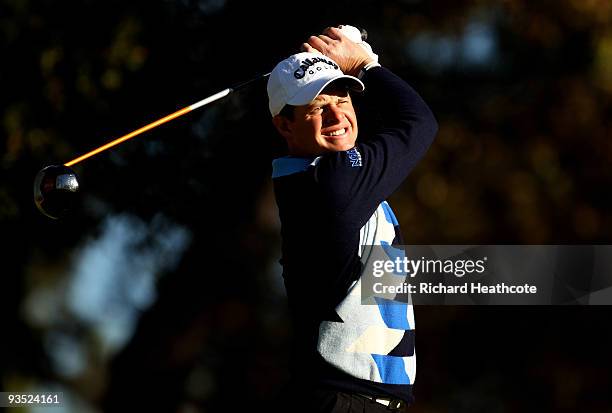 Alessandro Tadini of Italy in action during the fourth round of the European Tour Qualifying School Final Stage at the PGA Golf de Catalunya golf...