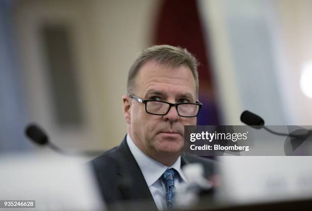 David Kelly, project director of the Independent Testing Coalition, listens during a Senate Commerce Committee hearing on National Highway Traffic...