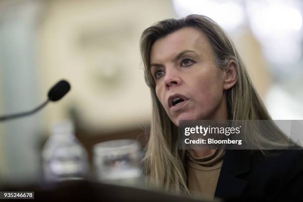 Desi Ujkashevic, global director of the automotive safety office at Ford Motor Co., speaks during a Senate Commerce Committee hearing on National...