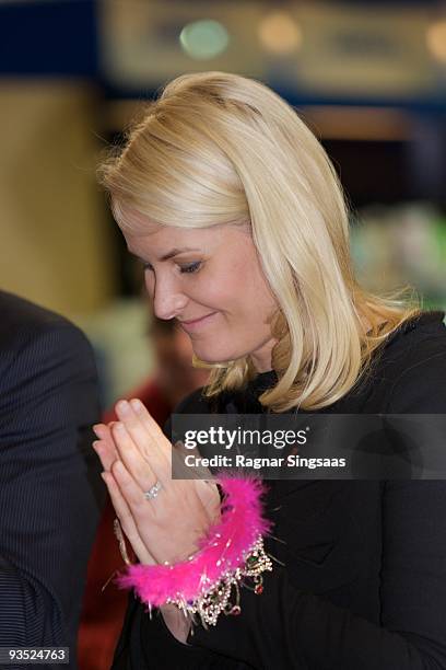 Crown Princess Mette-Marit of Norway attends the World Aids Day event at Romsas Frivillighetssentral on December 1, 2009 in Oslo, Norway.