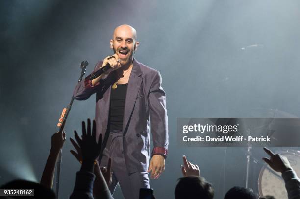 Sam Harris from X Ambassadors performs at L'Alhambra on March 20, 2018 in Paris, France.