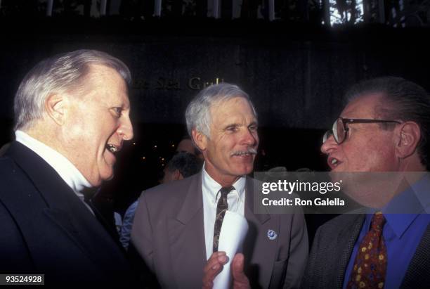 Businessman George Steinbrenner, Ted Turner and television personality Larry King attend Summer Goodwill Games on July 17, 1997 at Rockefeller Plaza...