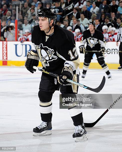 Christopher Bourque of the Pittsburgh Penguins skates against the Montreal Canadiens on November 25, 2009 at Mellon Arena in Pittsburgh, Pennsylvania.
