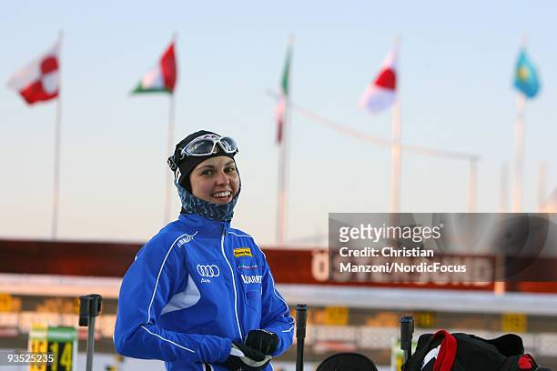 Michaela Ponza of Italy during a training session ahead of the E.ON Ruhrgas IBU Biathlon World Cup on December 1, 2009 in Ostersund, Sweden.