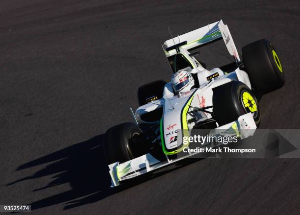 Mike Conway of Great Britain and team Brawn GP in action at the Circuito De Jerez on December 1, 2009 in Jerez de la Frontera, Spain.