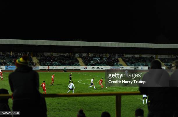 General view of play during the C International match between Wales and England at Jenner Park on March 20, 2018 in Barry, Wales.