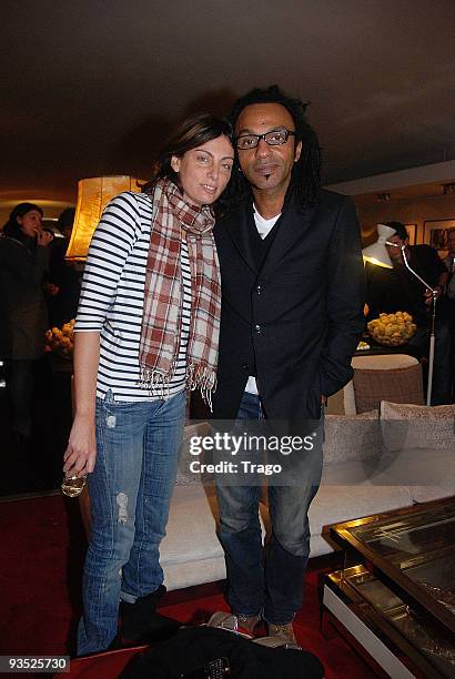 Laurence and Manu Katche attend Arte Year 2010 Press Conference programs presentation at Cinema du Pantheon on December 1, 2009 in Paris, France.