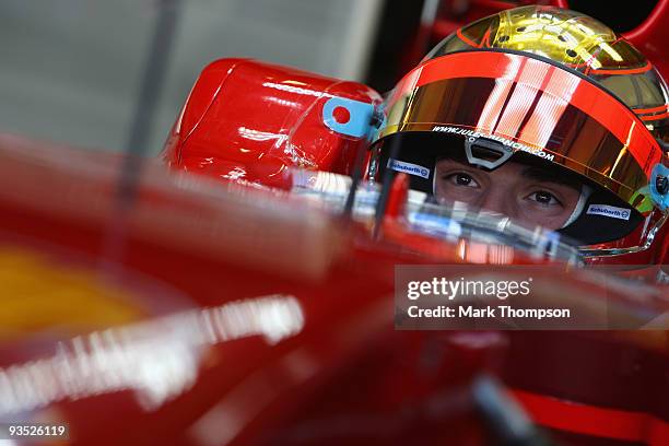 Jules Bianchi of France and team Ferrari in action at the Circuito De Jerez on December 1, 2009 in Jerez de la Frontera, Spain.