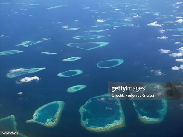 maldives from the sky - atoll stock pictures, royalty-free photos & images