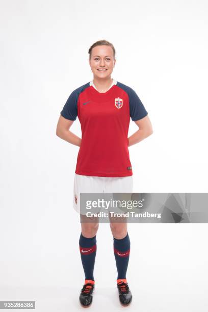 Kristine Minde of Norway during a photo call on February 27 , 2018 in Portimao, Portugal.