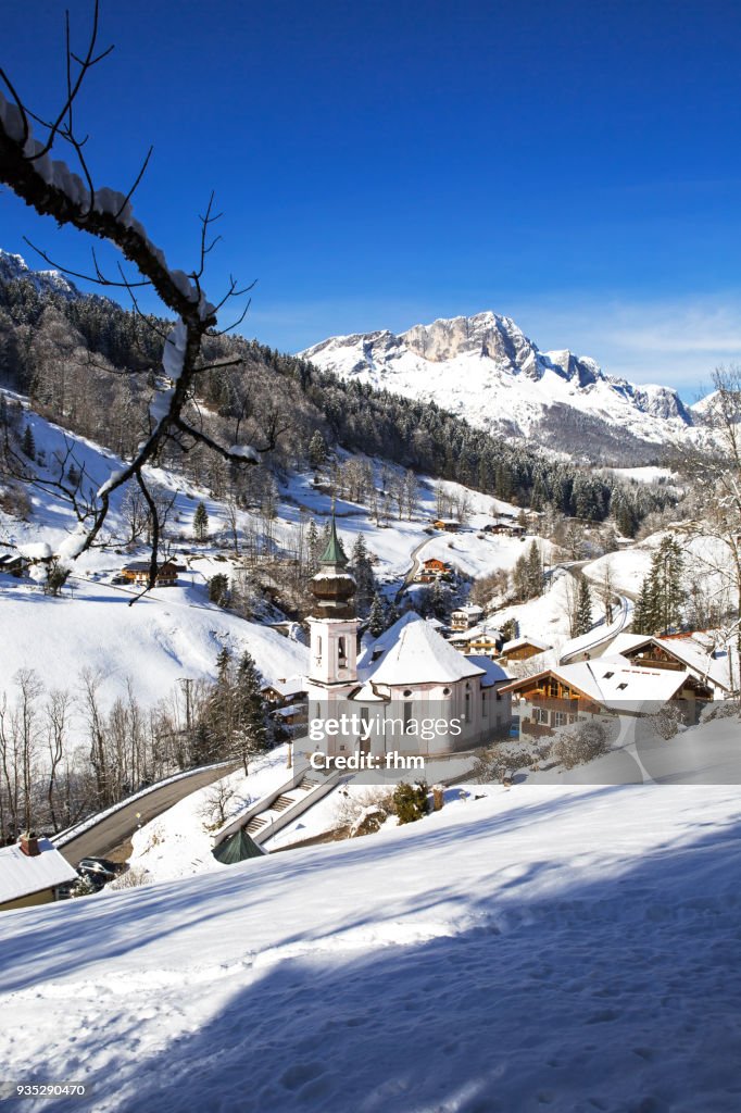 Maria Gern Church in Bavarian Alps (Berchtesgadener Land/ Bavaria/ Germany)