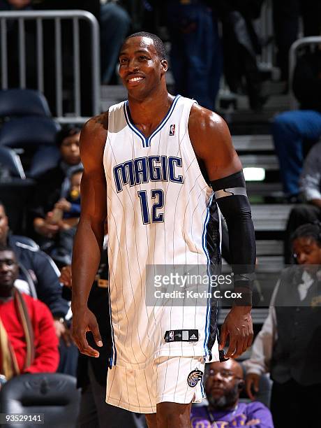 Dwight Howard of the Orlando Magic against the Atlanta Hawks at Philips Arena on November 26, 2009 in Atlanta, Georgia. NOTE TO USER: User expressly...