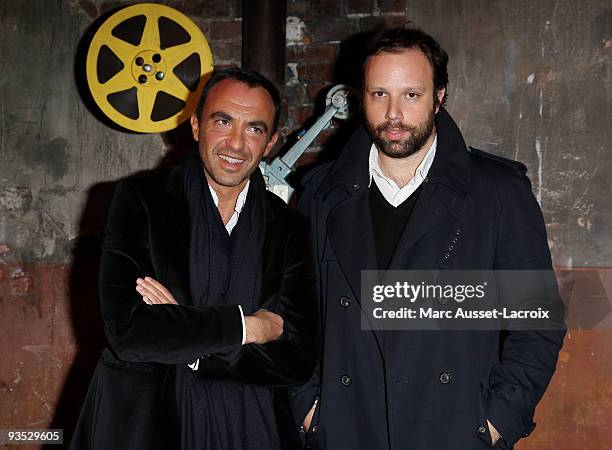 Nikos Aliagas and Yorgos Lanthimos pose for Greek Contemporary Cinema 6th Panorama at Le Cinema des Cineastes on December 1, 2009 in Paris, France.