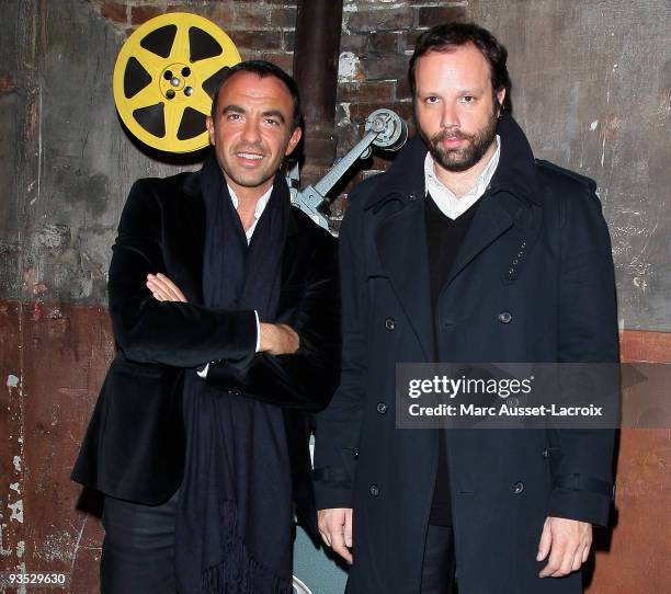 Nikos Aliagas and Yorgos Lanthimos pose for Greek Contemporary Cinema 6th Panorama at Le Cinema des Cineastes on December 1, 2009 in Paris, France.