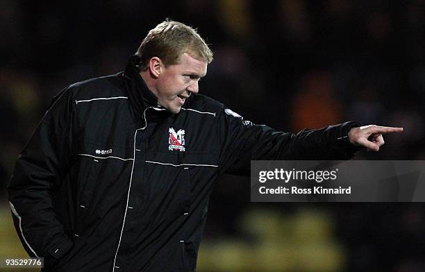 Steve Staunton manager of Darlington during the Coca-Cola Football League Two match between Notts County and Darlington at Meadow Lane on December 1,...