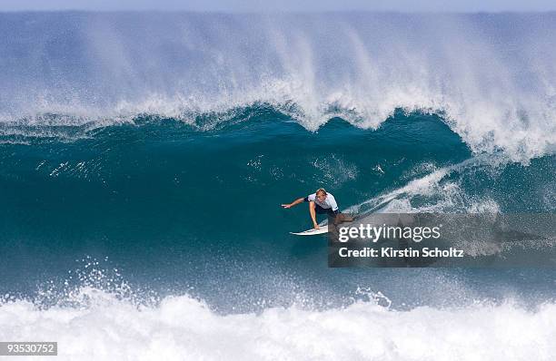 Tanner Gudauskas of the United States of America surfs during the round of 96 at the O'Neill World Cup of Surfing on December 1, 2009 in Sunset...