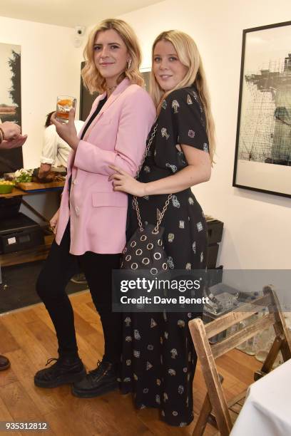 Annabel Simpson and Gracie Egan attend an exclusive dinner celebrating Derrick Santini's exhibition "Float & Fly", curated by Mark Broadbent of...