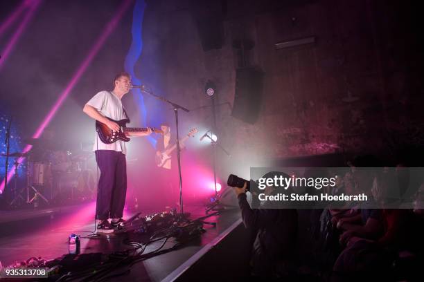 Singer-songwriter Tom Misch performs live on stage during a concert at Kesselhaus on March 20, 2018 in Berlin, Germany.