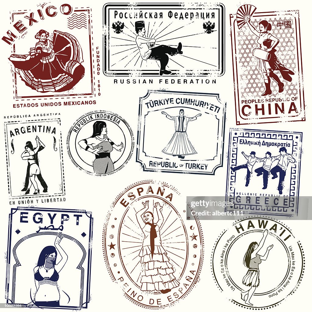 Retro Dance passport Stamps