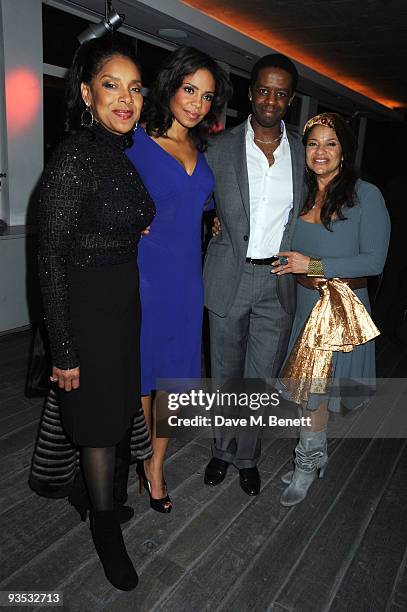 Phylicia Rashad, Sanaa Lathan, Adrian Lester and director Debbie Allen attend the afterparty following the press night of 'Cat On A Hot Tin Roof', at...